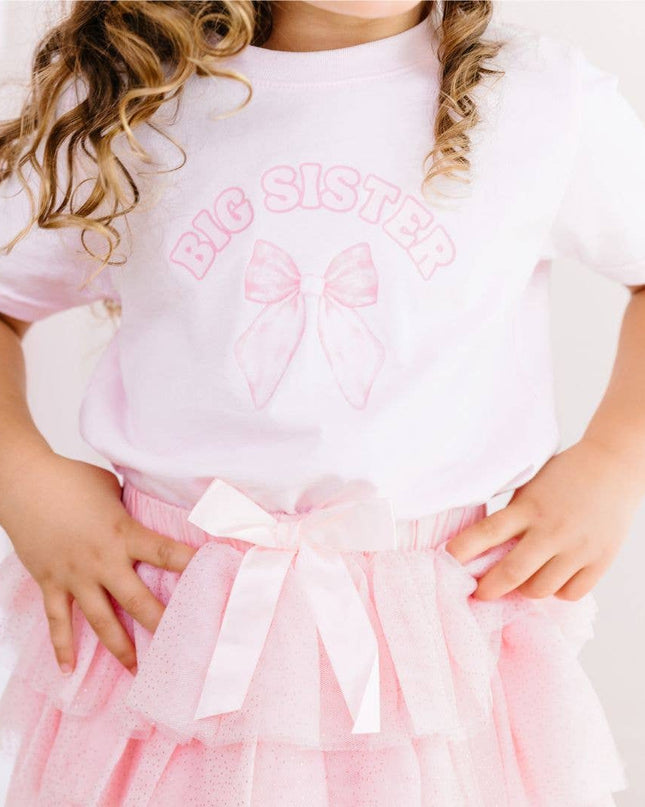 Big Sister Bow Short Sleeve T-Shirt - Kids Clothing - Family