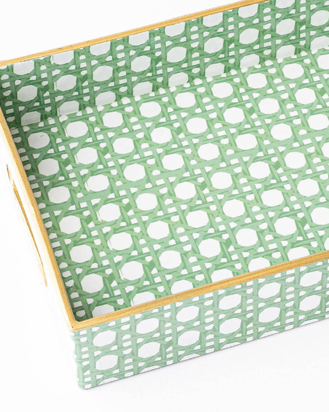 Green Cane Vanity Tray