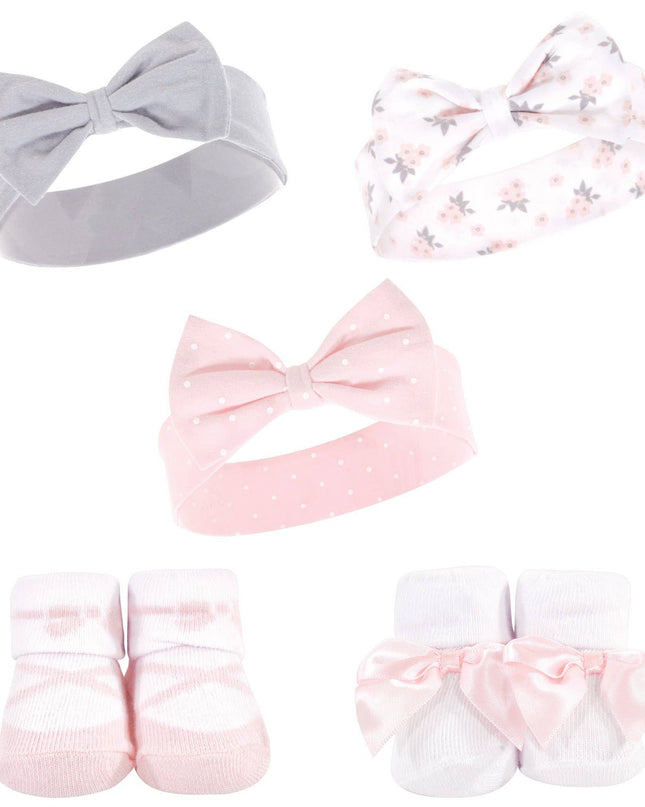 Hudson Baby Headband and Socks Set - Ballet