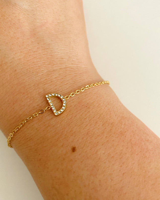 Dainty Sparkle Initial Bracelet