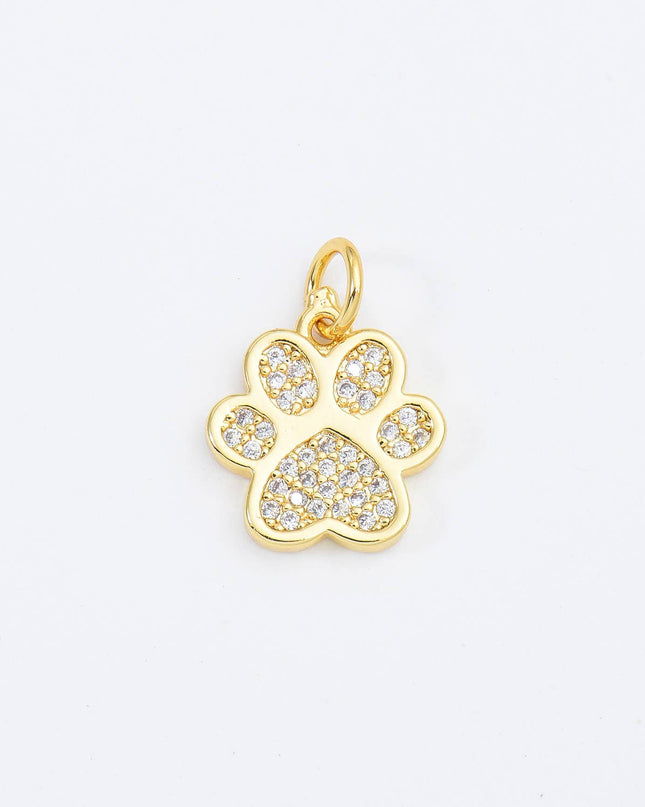 Gold Filled Paw Print Charm, Dog Cat Paw  Pendant CP1661