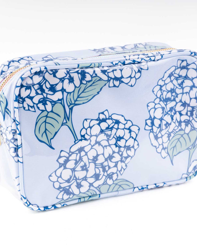 Hydrangea Stem Clear Coated Rectangular Cosmetic Case