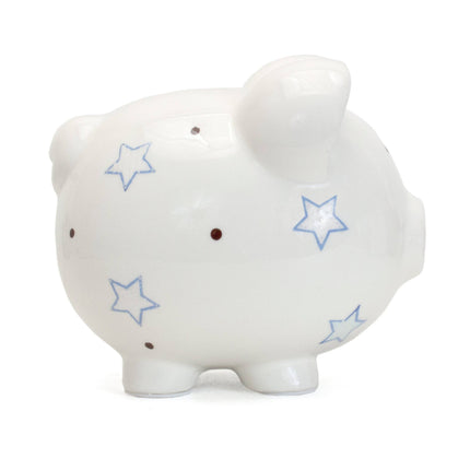 Personalized Blue Star Large Piggy Bank