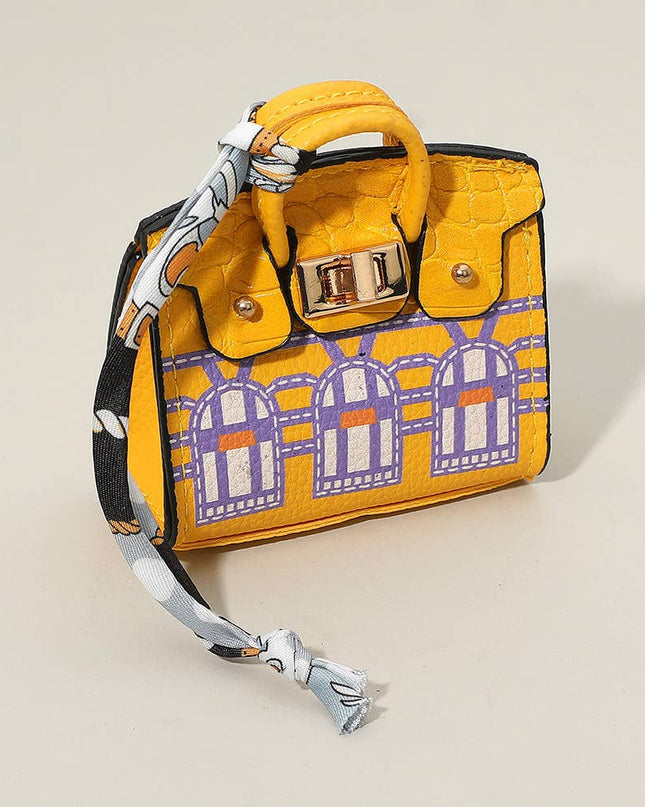House Printed Faux Leather Mini Purse