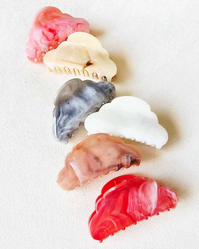 Marbled Cloud Shape Hair Claw Clip