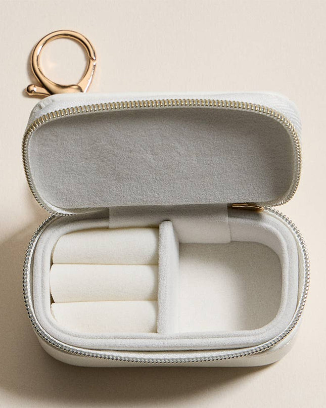 Floral Pattern Printed Travel Jewelry Case