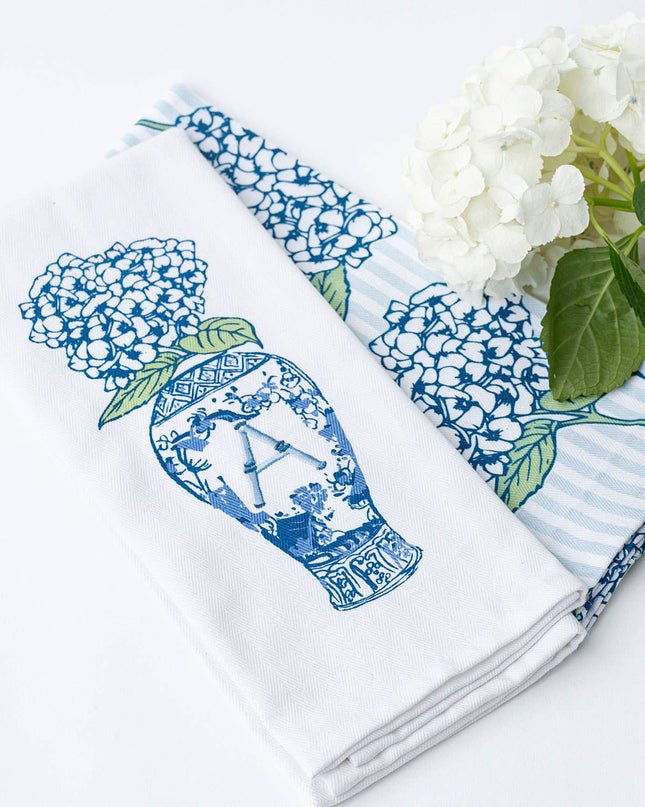 Hydrangea Initial Kitchen Towel Set