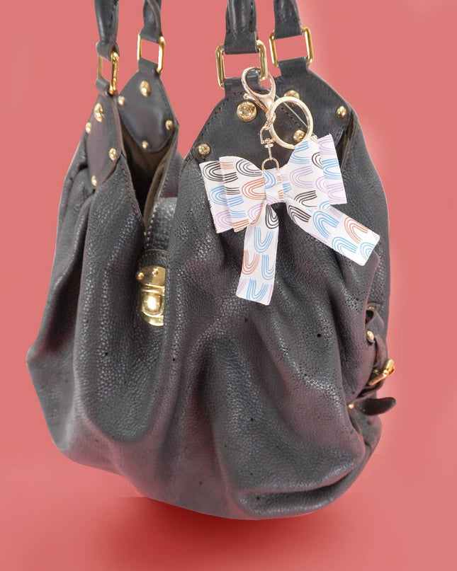 VEGAN LEATHER BOW BAG CHARM KEYCHAIN | 40KC117