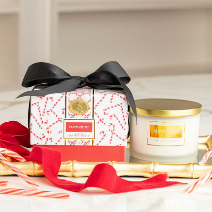 Peppermint Candy Cane 3-Wick Soy Wax Candle