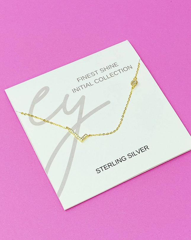 Finest Shine Initial Sterling Silver Necklace