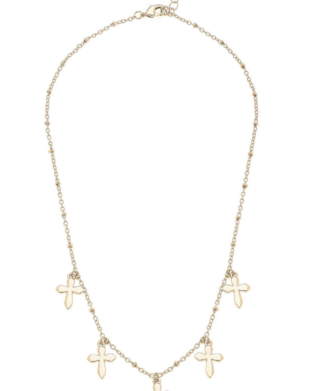 Delaney Delicate Cross Drip Necklace