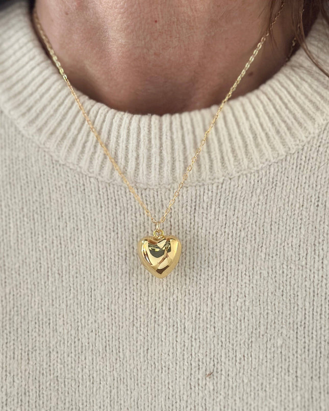 Delicate Puffy Heart Necklace