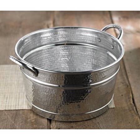 Personalized Hammered Beverage Tub with Handles