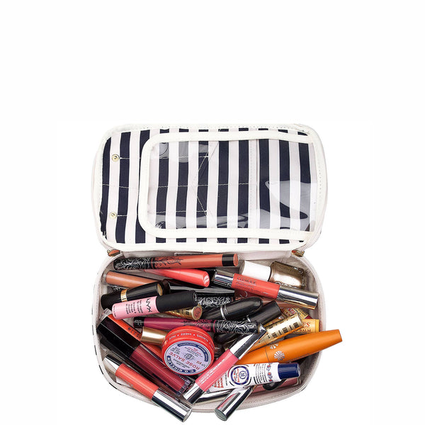"Megan" Nylon and Leather Makeup Case (Personalizable)
