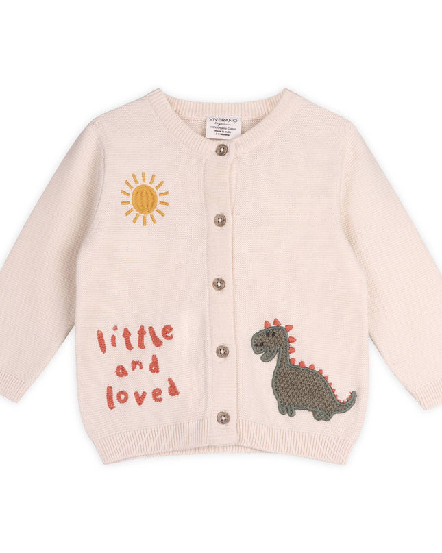 Little & Loved Dino Applique Baby Cardigan