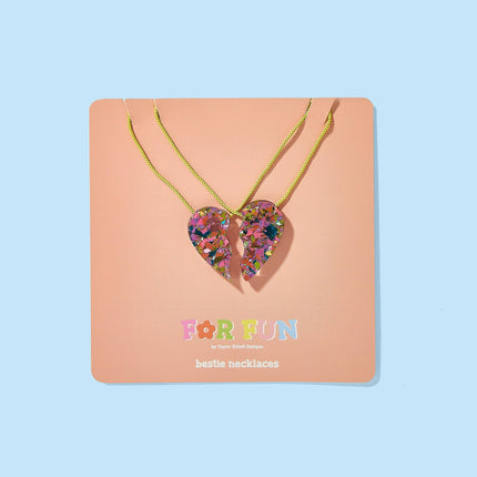 2-Piece Necklace Set - Heart Halves