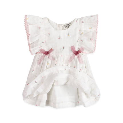 Sylvie Flower Baby Dress + Bloomer (Organic)