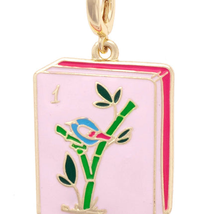 Jumbo Mahjong Enamel Tile Pendant Charm