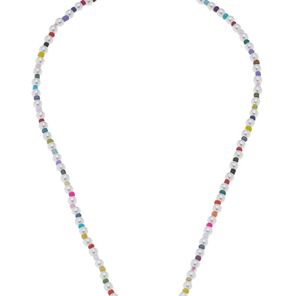 Mini Mazie Rainbow Pearl Charm Necklace