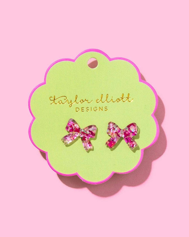 Stud Earrings - Acrylic Ribbon Bows