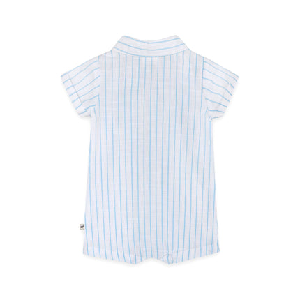 Aqua Embroidered Baby Romper