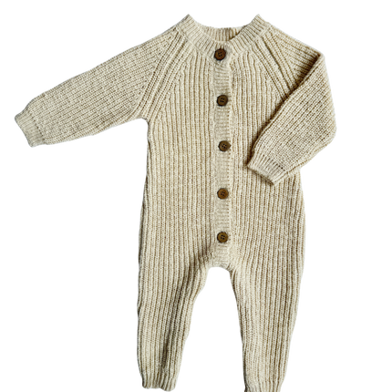 Classic Chunky Knit Jumpsuit - French Cream
