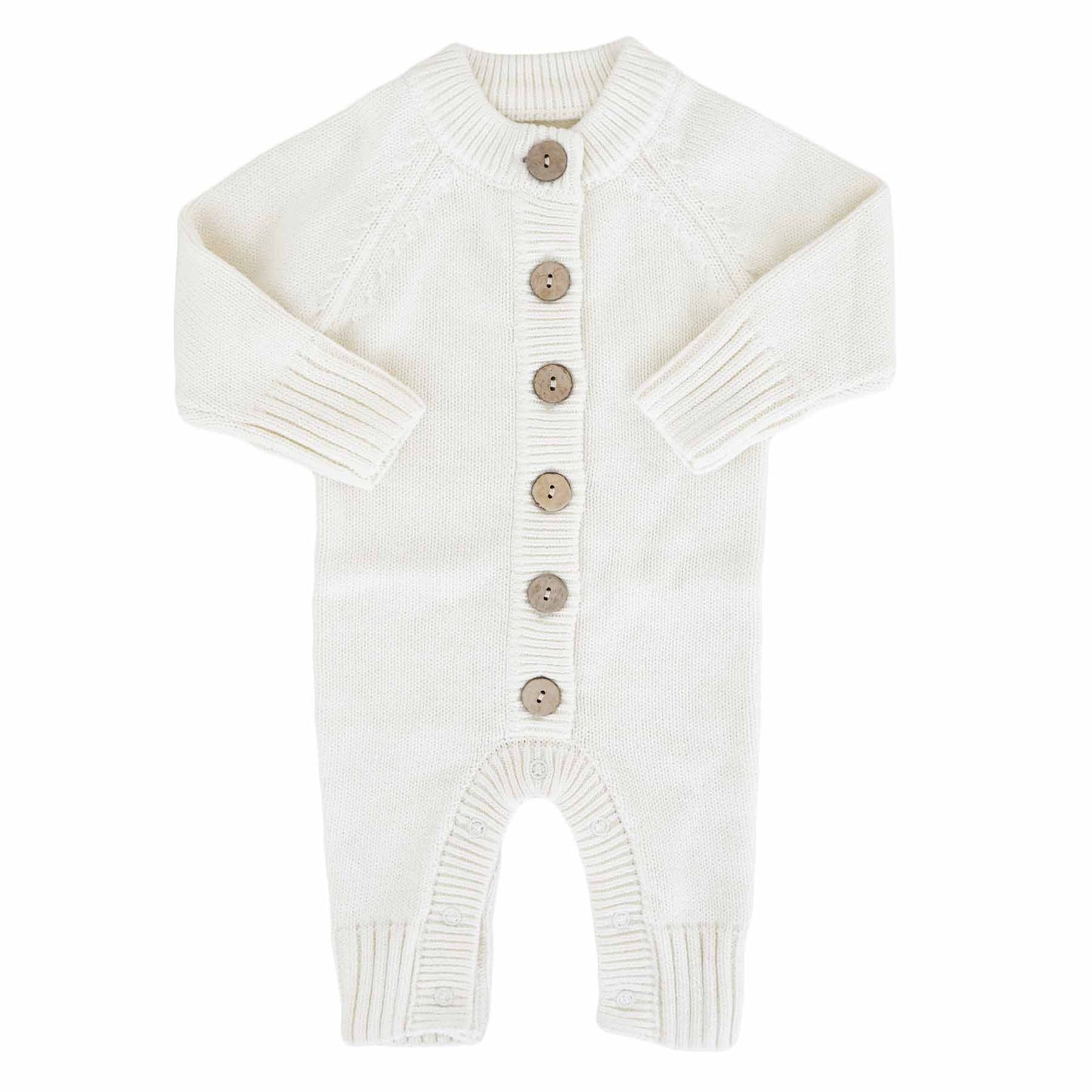 Knit Sweater Button Romper | Ivory