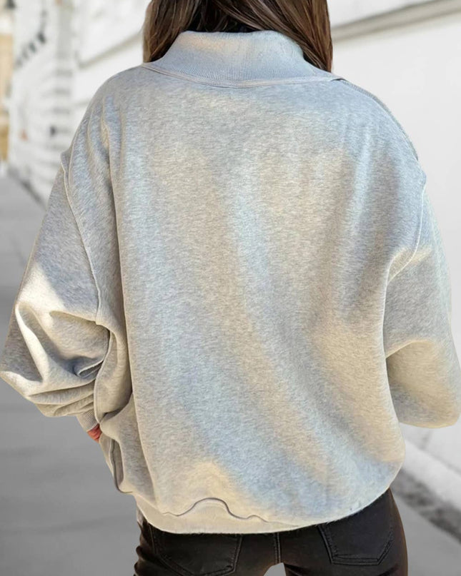 Personalized Oversized Mock Neck Sweatshirt