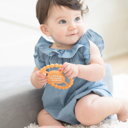 I Laugh at Dad Jokes Happy Teether