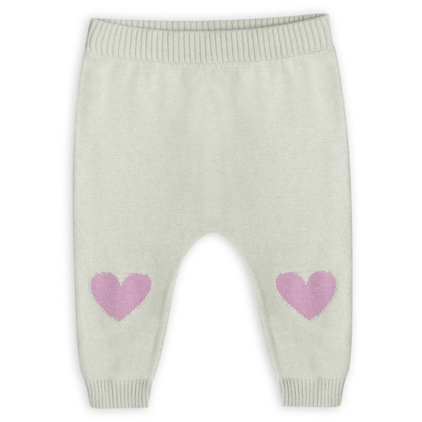 Flower & Heart Baby Sweater Cardigan & Pants Set