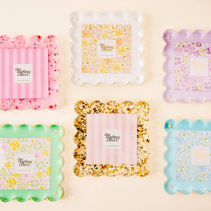 Square Scalloped Acrylic Frame - Blue