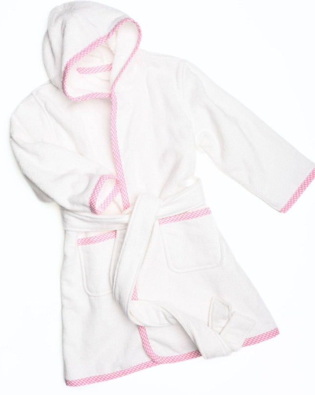 Essentials Pink Gingham Trim Bathrobe