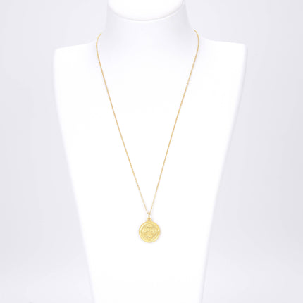 Gold Filled Round Cross Medallion Charm Pendant, CP752