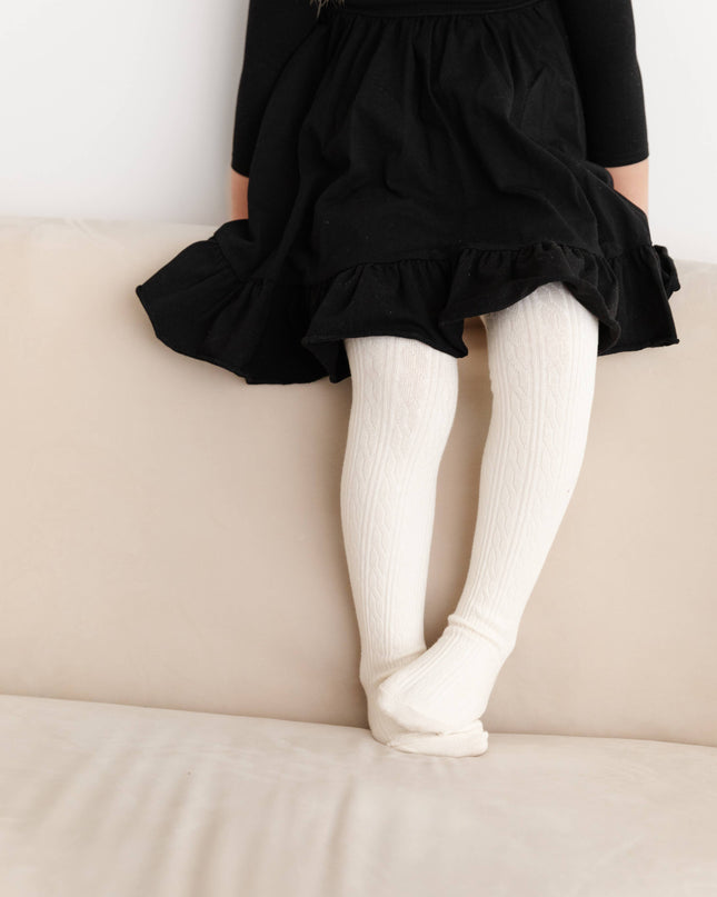 Ivory Cable Knit Tights