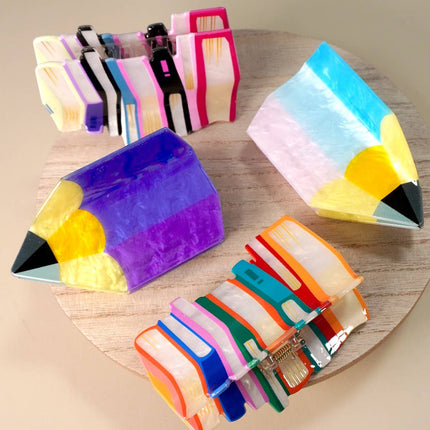 BOOK STACK SCHOOL HAIR CLAW CLIPS | 40H857