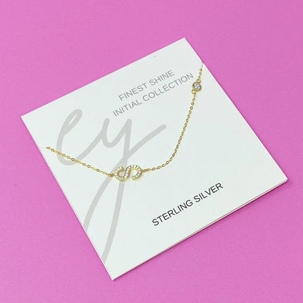 Finest Shine Initial Sterling Silver Necklace