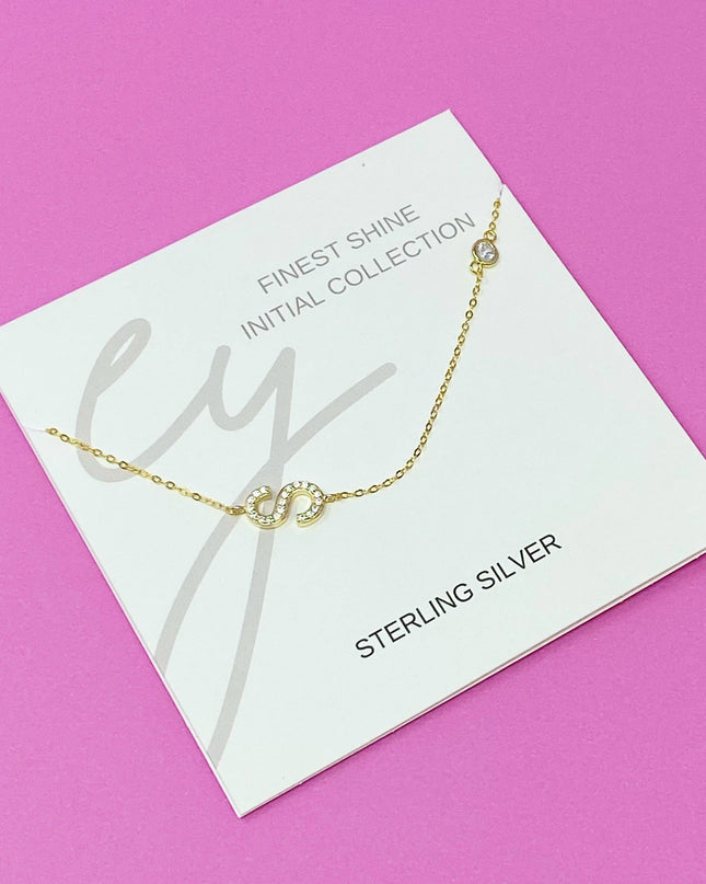 Finest Shine Initial Sterling Silver Necklace