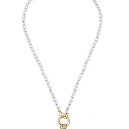 Teddy Pearl Beaded Charm Necklace Base