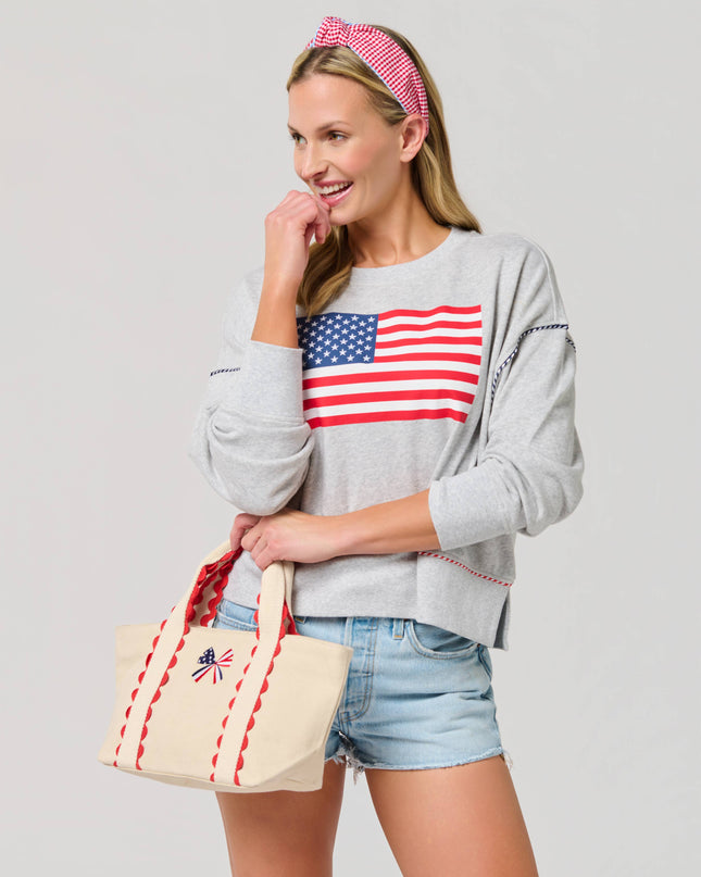 LIBERTY BOW MINI TOTE,RED
