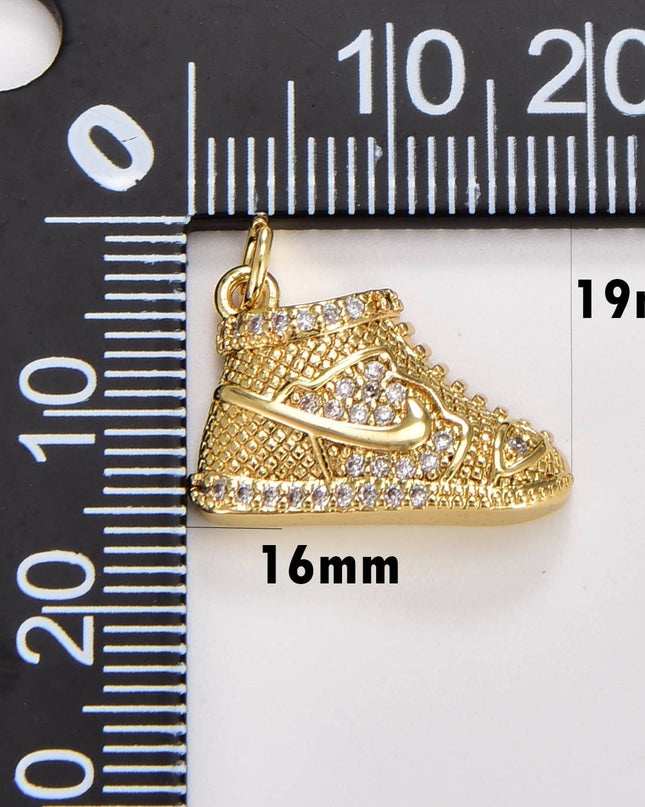 Dainty Sneaker Shoe Charm, Gold Filled Shoe Pendant, CP1767