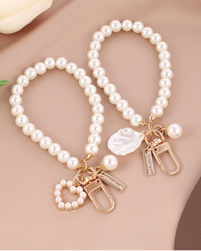 Faux Pearl KeychainFaux, AirPods Case Chain: Wrist Heart