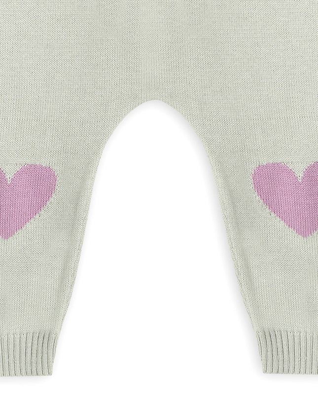 Flower & Heart Baby Sweater Cardigan & Pants Set
