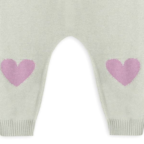 Flower & Heart Baby Sweater Cardigan & Pants Set