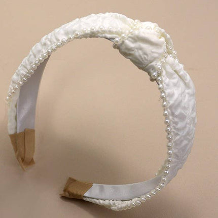 Bridal Pearl Knot Bow Hair Band