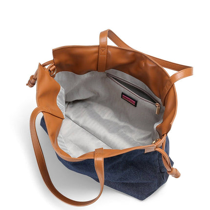 Cinched Denim Tote Bag -Reese Indigo