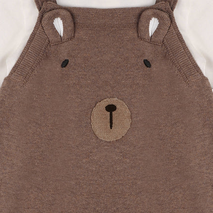Bear Sweater Knit Baby Overall & Bodysuit Set (Organic)