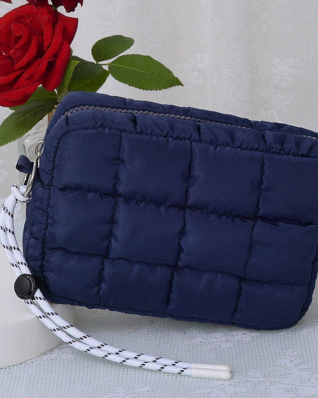 Personalized Nylon Quilted Puffer Clutch/Pouch