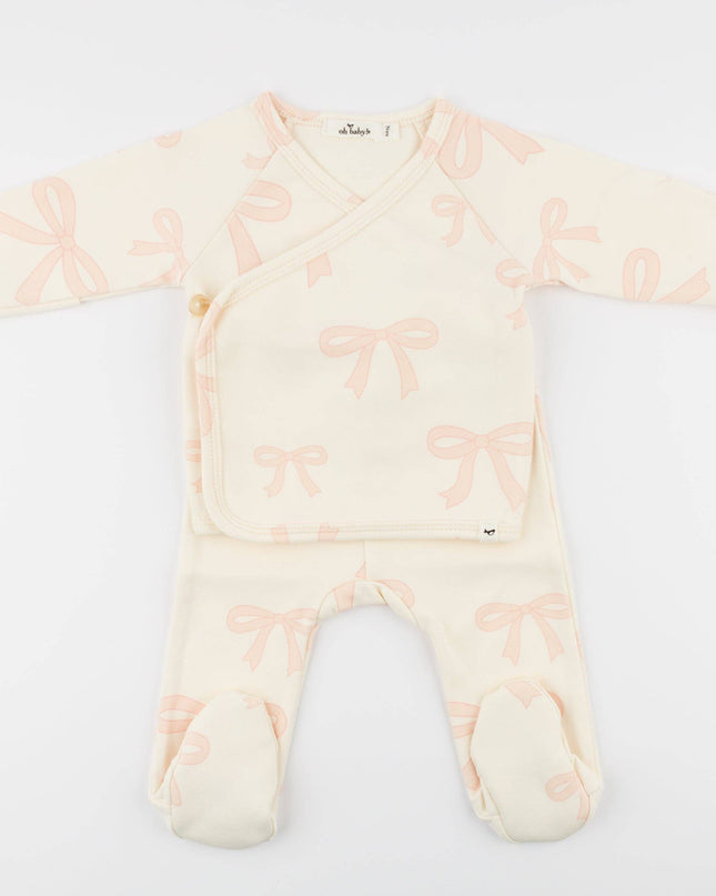 Big Bows Pink Kimono Set