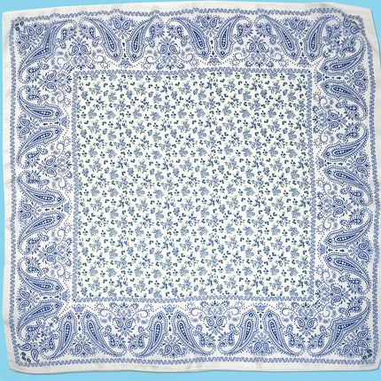 Large Floral Toile Print Bandana Scarf