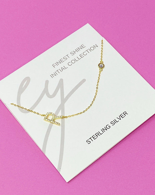 Finest Shine Initial Sterling Silver Necklace
